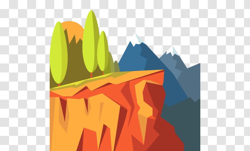 Euclidean Vector Landscape Download Illustration - Orange - Cliff Scenery Transparent PNG