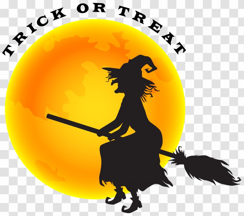 Witchcraft Halloween Witch-hunt - Happiness - Witch And Moon Clip Art Image Transparent PNG
