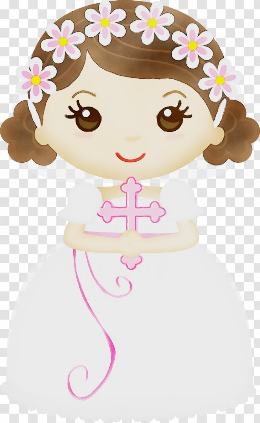 Girl Cartoon - Paint - Smile Brown Hair Transparent PNG