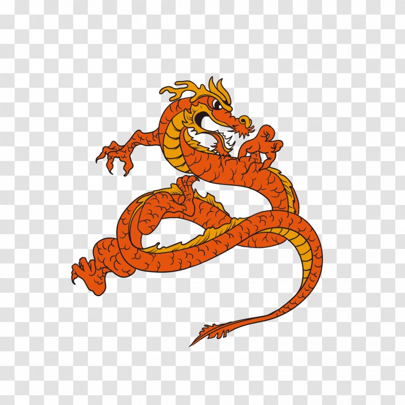 Dragon - Fictional Character - Red Japanese Poster Material Transparent PNG