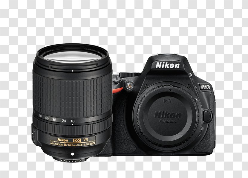 Nikon D5600 AF-S DX Nikkor 18-140mm F/3.5-5.6G ED VR 35mm F/1.8G Zoom-Nikkor 18-55mm Format - Afs Dx 18140mm F3556g Ed Vr - Camera Lens Transparent PNG
