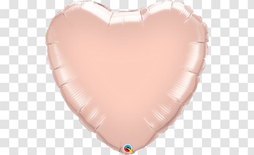 Toy Balloon Gold Rose Heart - Peach Transparent PNG