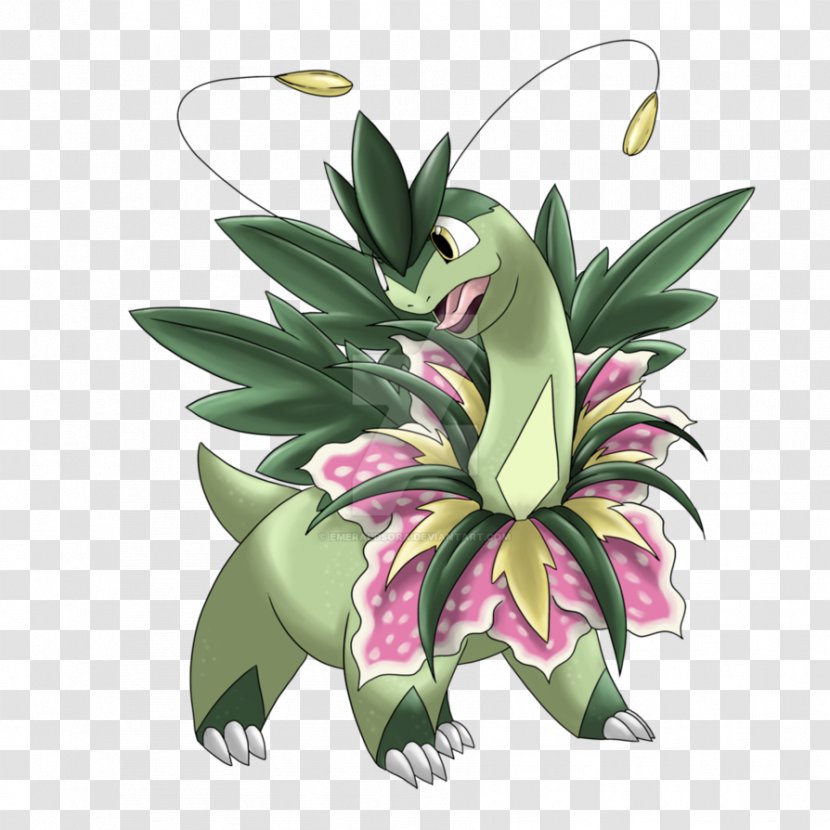 Floral Design Meganium Pokémon Flowerpot - Flower - Villus Transparent PNG