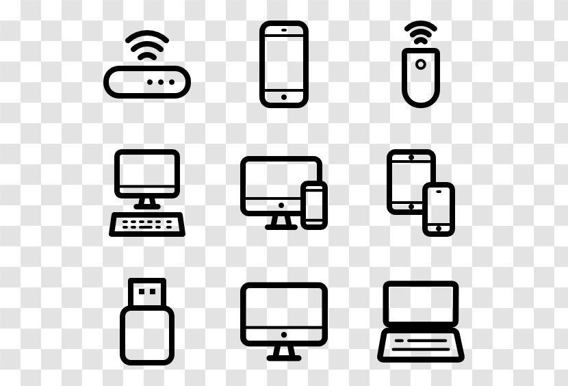 Computer Hardware - Black And White - Vector Transparent PNG