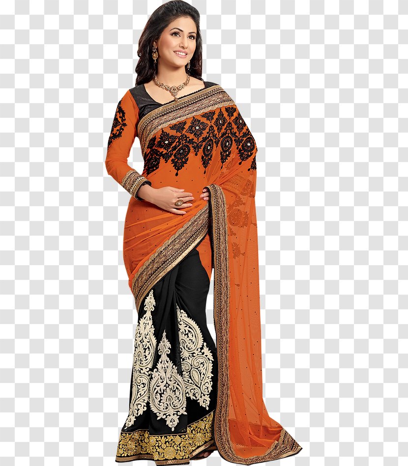 Hina Khan Wedding Sari Georgette Lehenga-style Saree - Party Dress - Clearance Sale. Transparent PNG