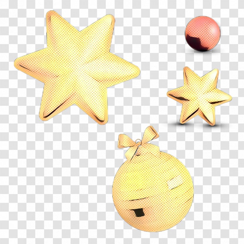 Yellow Star - Earrings - Metal Transparent PNG