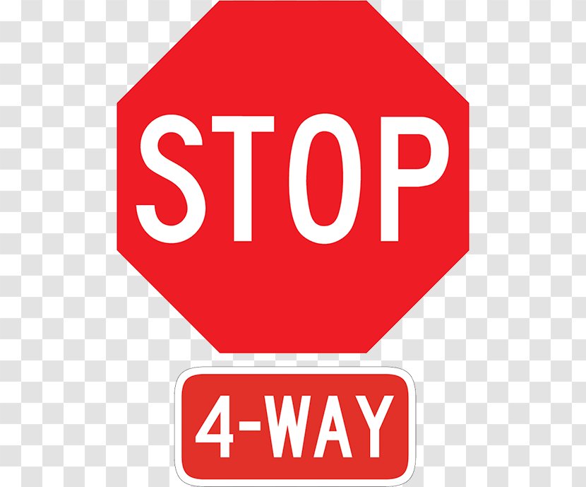 All-way Stop Sign Traffic Signage - Text - School Bus Driver Test Transparent PNG