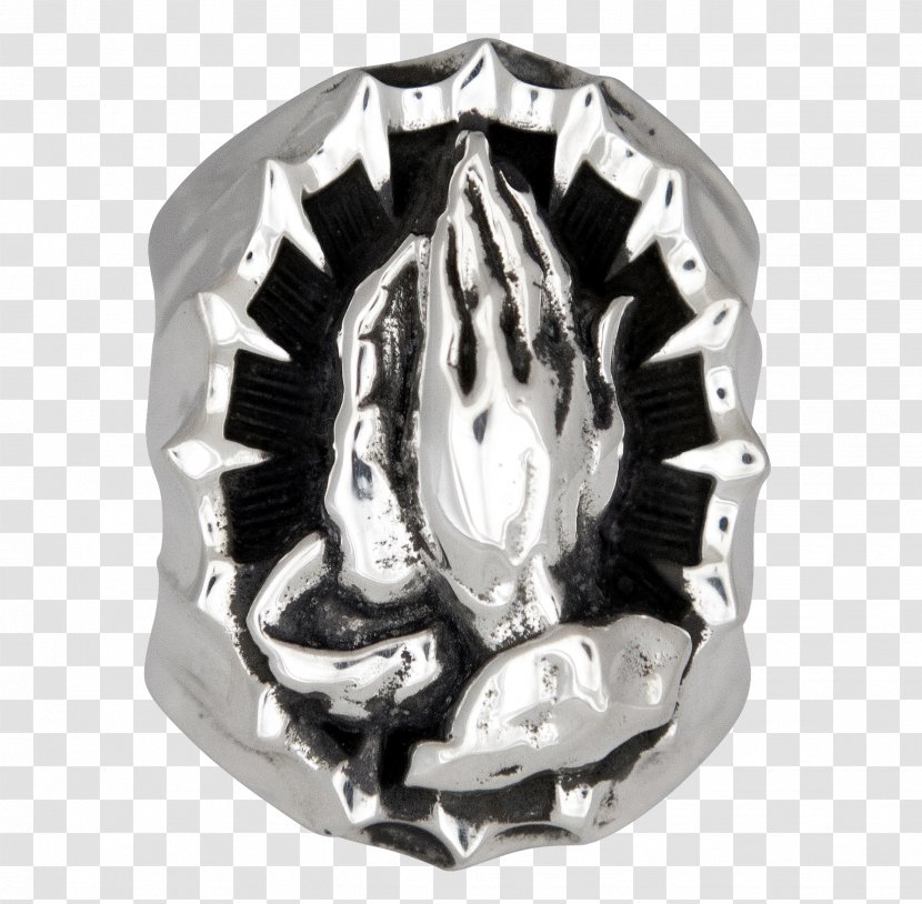 Silver Ring Prayer Hand - Headgear Transparent PNG