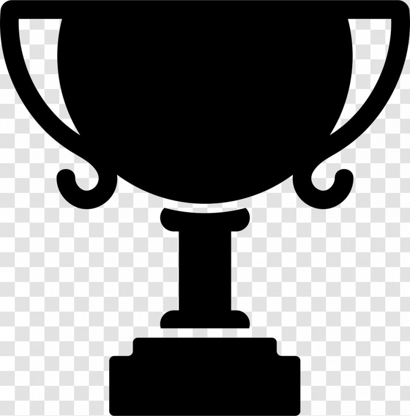 Trophy Award - Black And White Transparent PNG