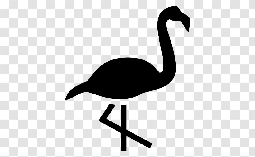 Water Bird Crane Goose Cygnini - Black And White - Flamingo Transparent PNG