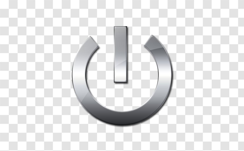Button Power Symbol - Metallic Icon Transparent PNG