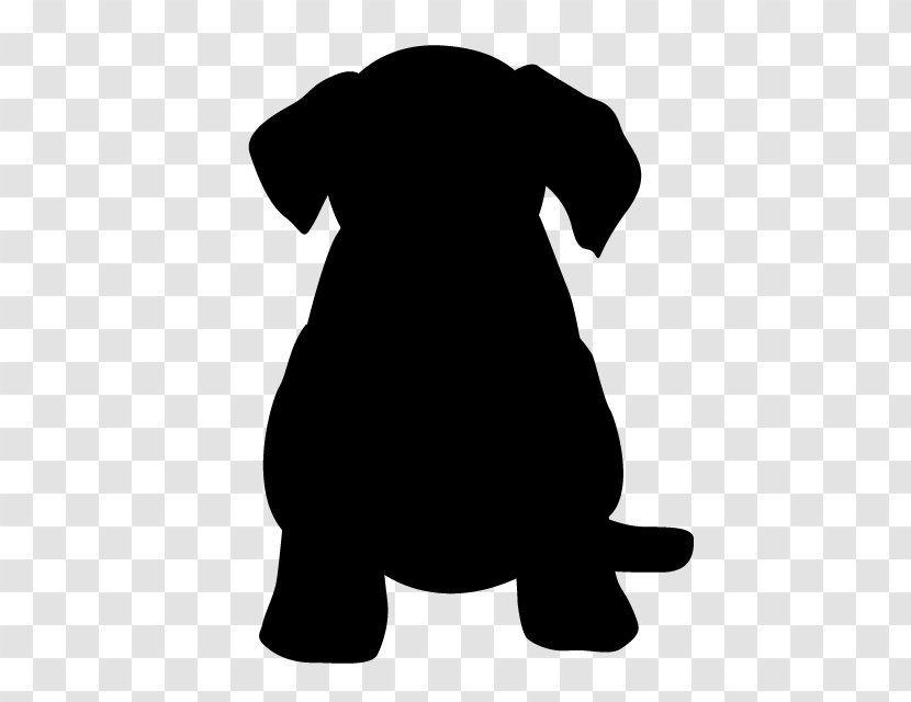 Puppy Silhouette Clip Art - Black And White Transparent PNG
