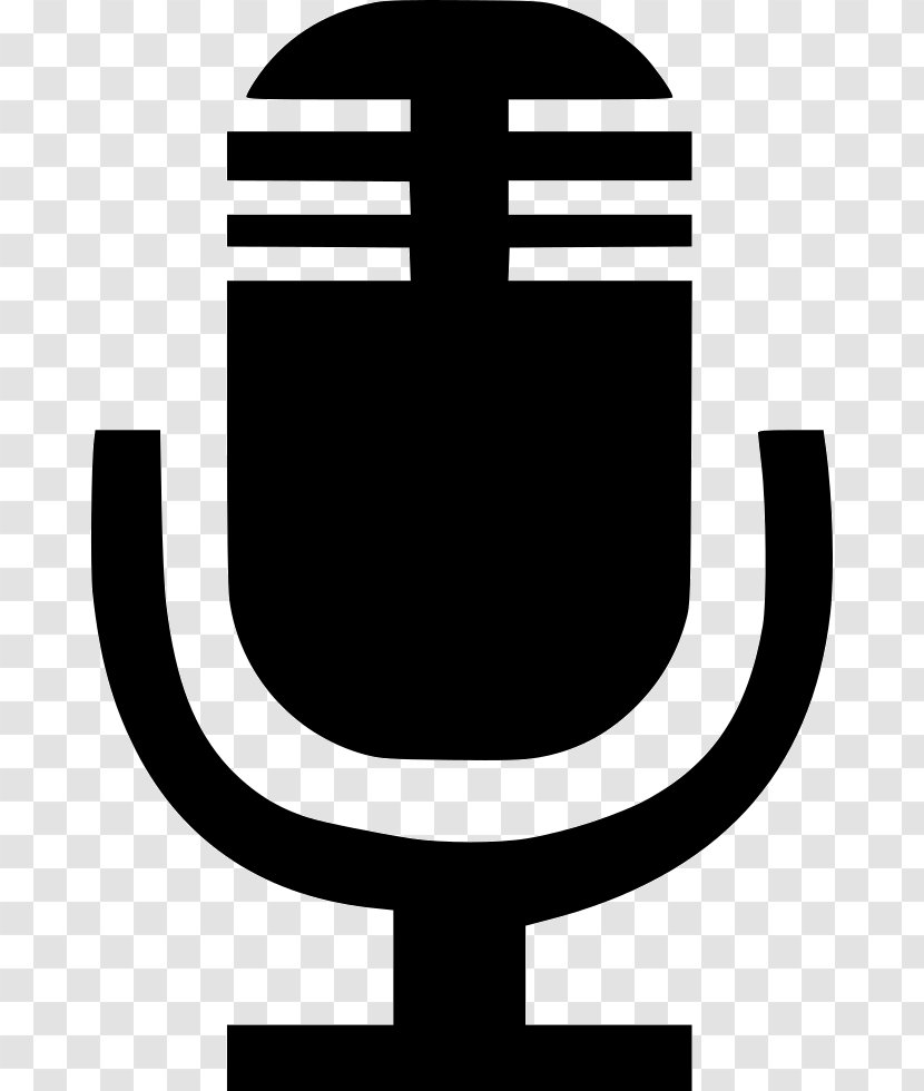 Microphone White Font - Black And Transparent PNG