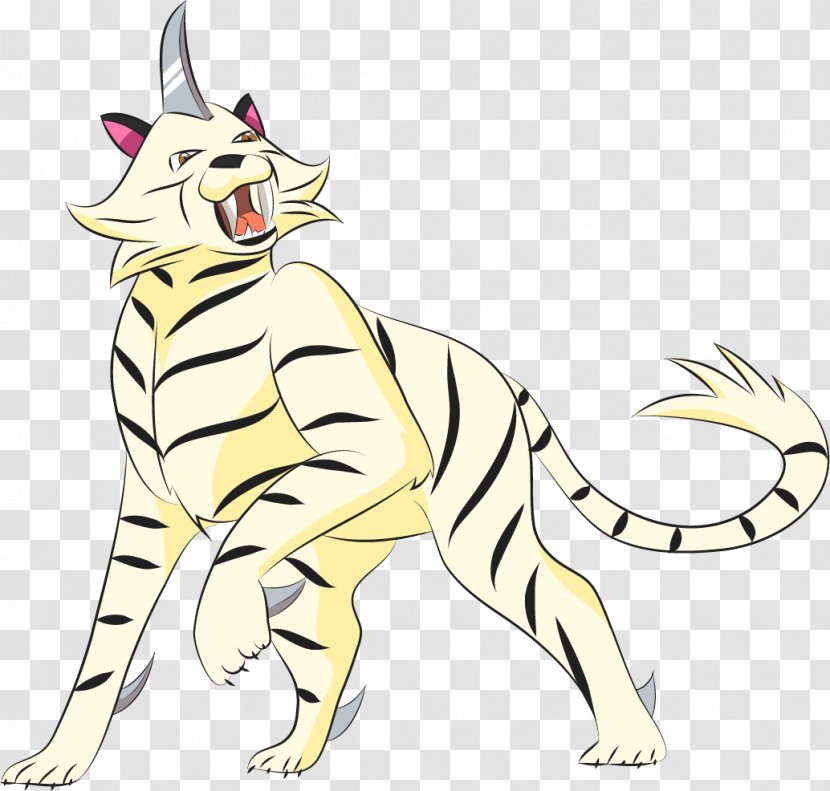 Cat Tiger Line Art Cartoon Clip - Animal Transparent PNG