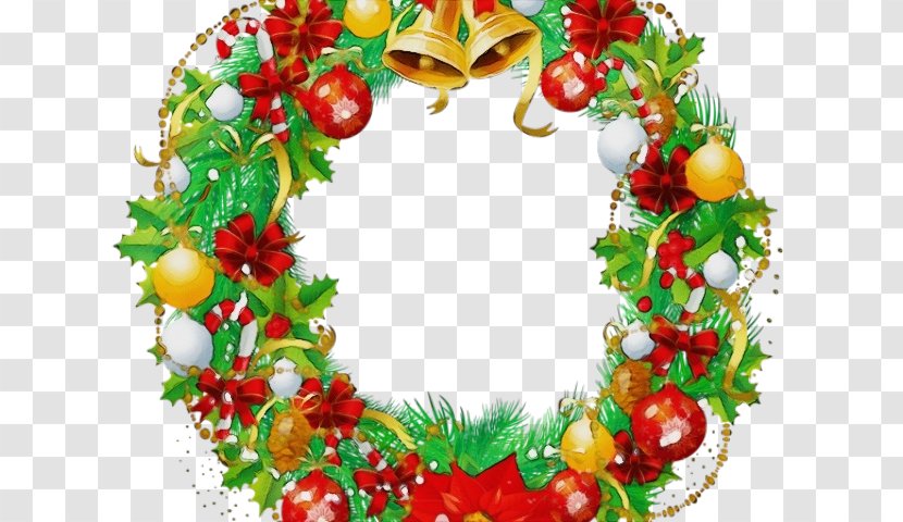 Watercolor Christmas Wreath - Tree - Interior Design Plant Transparent PNG