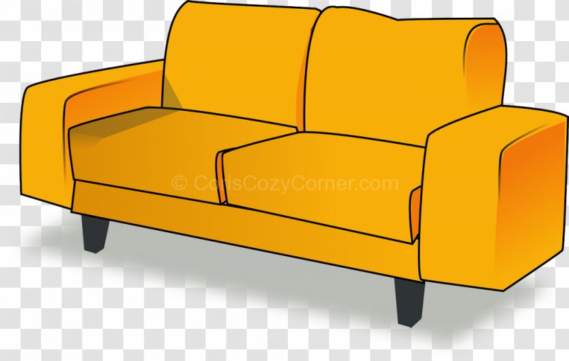 Couch Clip Art Sofa Bed Table Furniture - Orange - Ideas Transparent PNG