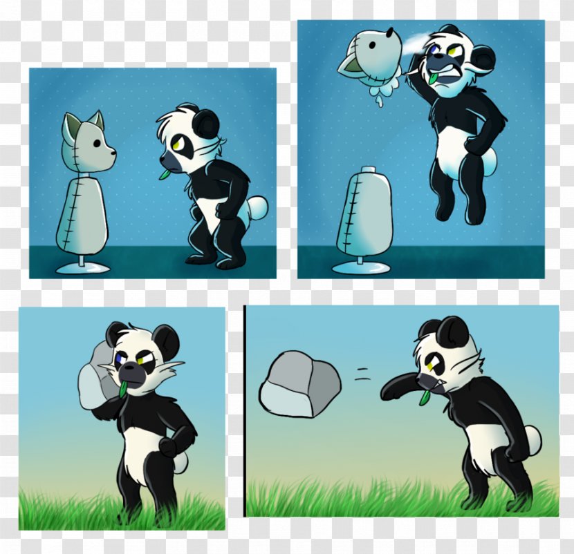 Giant Panda Technology Sticker Animated Cartoon Font - Grass - Liu Bei Transparent PNG