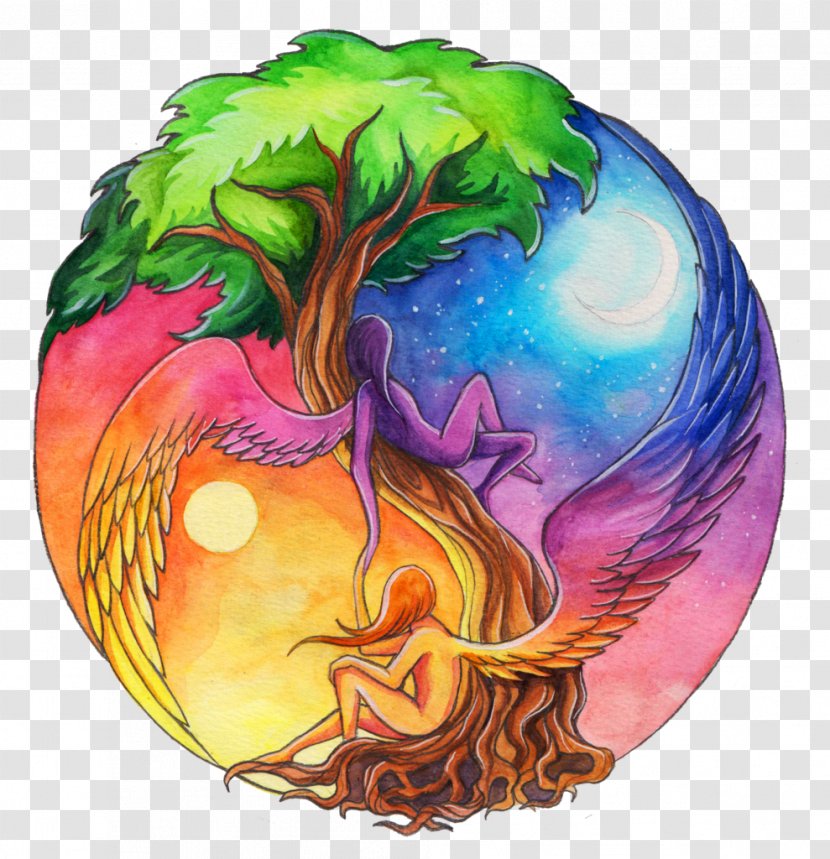 Yin And Yang Earth Drawing - Color - The Seventh Evening Of Moon Transparent PNG
