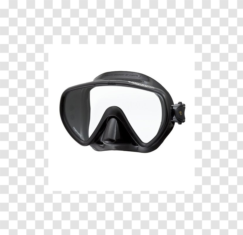 Diving Mask Underwater Scuba Equipment Tusa Tri Quest Freedom One - Set - Black Transparent PNG