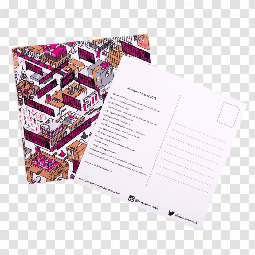 Paper Awesome Merchandise Post Cards Printing Mail - Brand - Postcard Back Transparent PNG