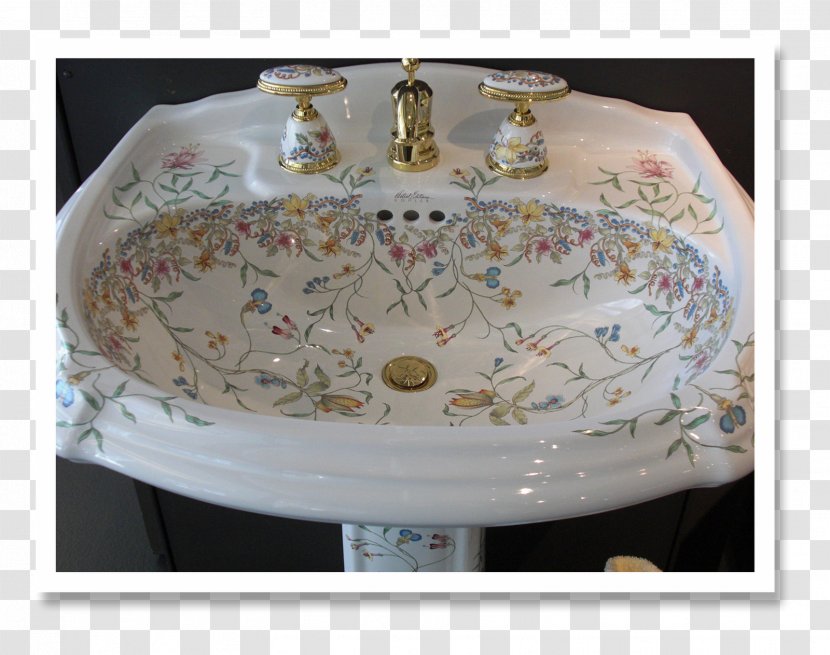 Sink Plumbing Fixtures Ceramic Bathroom Tile - Hand Painted Transparent PNG