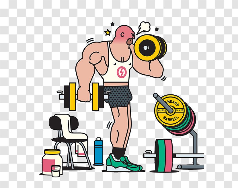 Cartoon Physical Fitness Centre - Silhouette - Man Transparent PNG