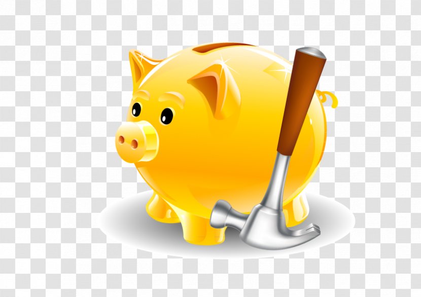 Domestic Pig Piggy Bank Finance - Golden Transparent PNG