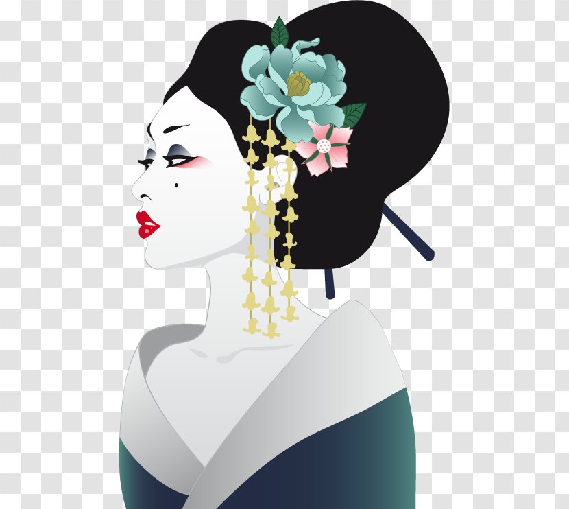 Japan T-shirt Geisha Uemura Shu014den Illustration - Woman - Japanese Transparent PNG