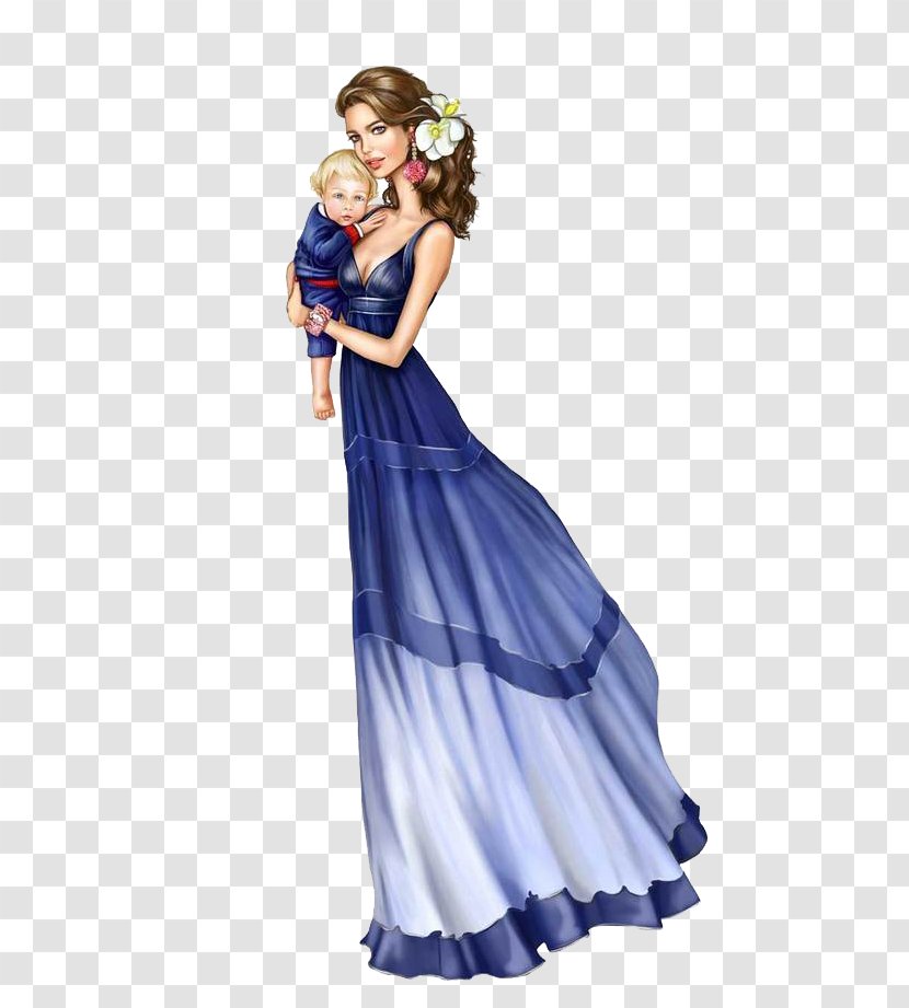 Fashion Illustration Illustrator - Cartoon - Hold The Baby Beauty Transparent PNG