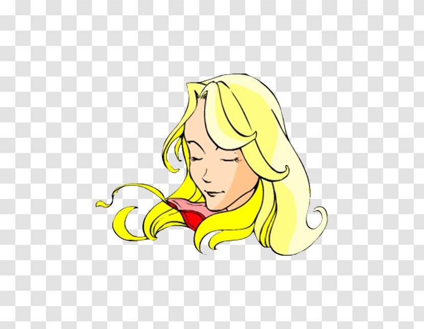 Long Hair Capelli Hairstyle - Heart - Goddess Yellow Flowing Transparent PNG