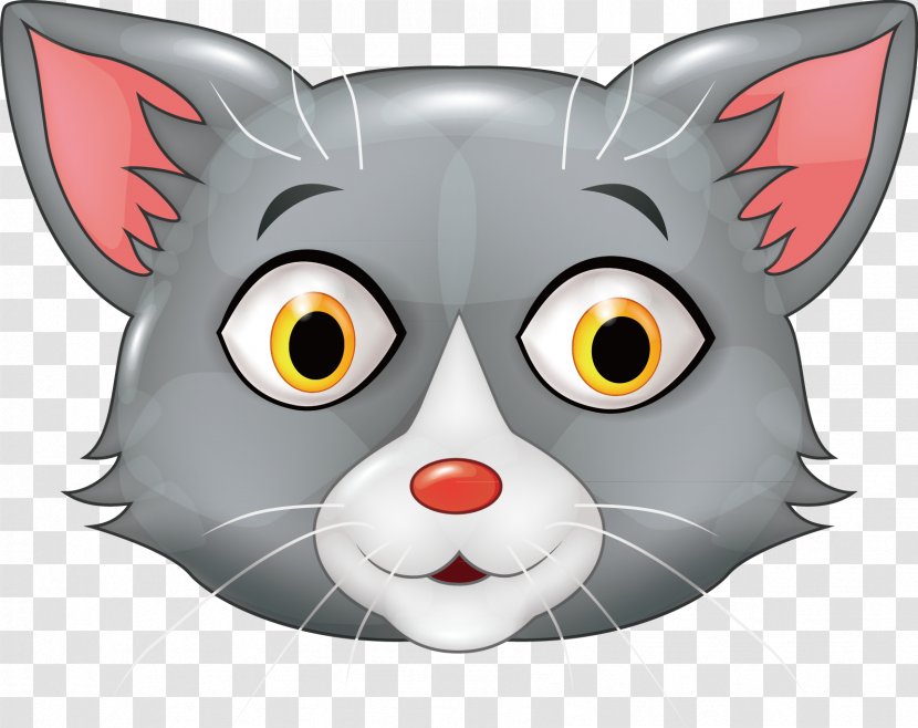 Whiskers Kitten Cat Clip Art - Face - Vector Avatar Transparent PNG
