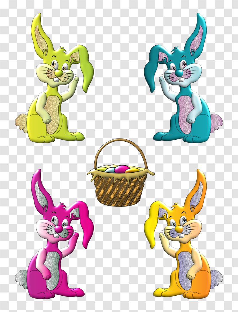 Easter Bunny European Rabbit Basket - Cartoon Transparent PNG