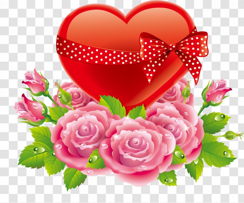 Heart Rose Valentines Day Love - Flowering Plant Transparent PNG