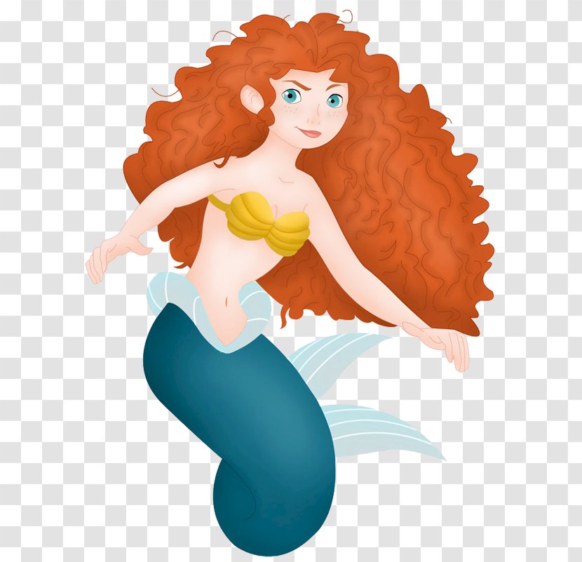 Mermaid Merida Brave Rapunzel Princess Jasmine - Fictional Character - Tale Transparent PNG