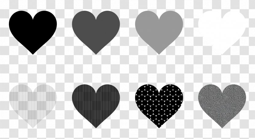 Heart White Grey Black - Watercolor - Flower Transparent PNG