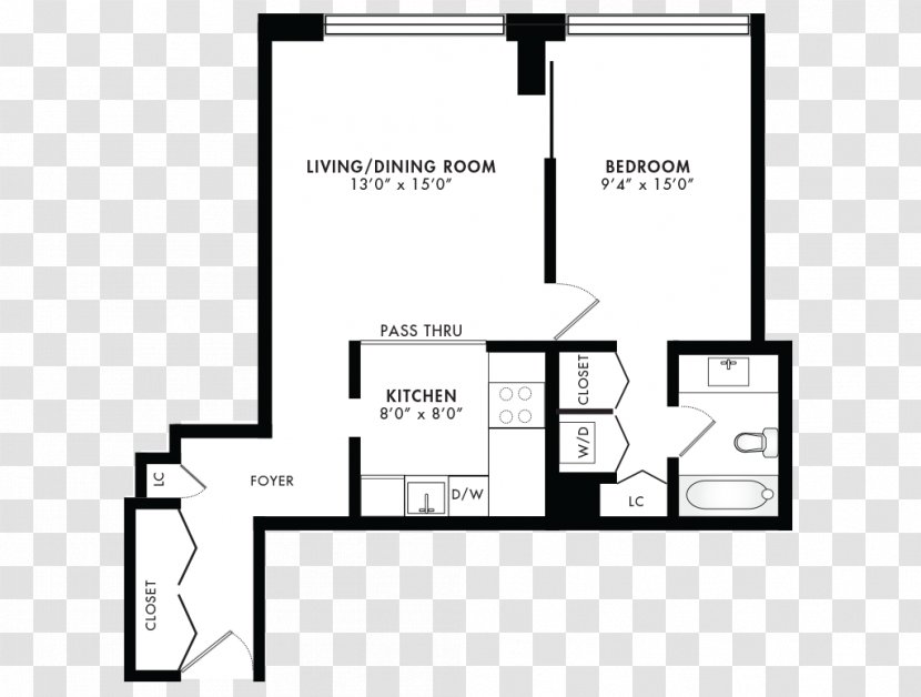 Floor Plan Rush Street MIX Apartment 0 - Rectangle Transparent PNG