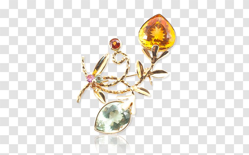 Earring Body Jewellery Brooch Amber - Diamond Transparent PNG