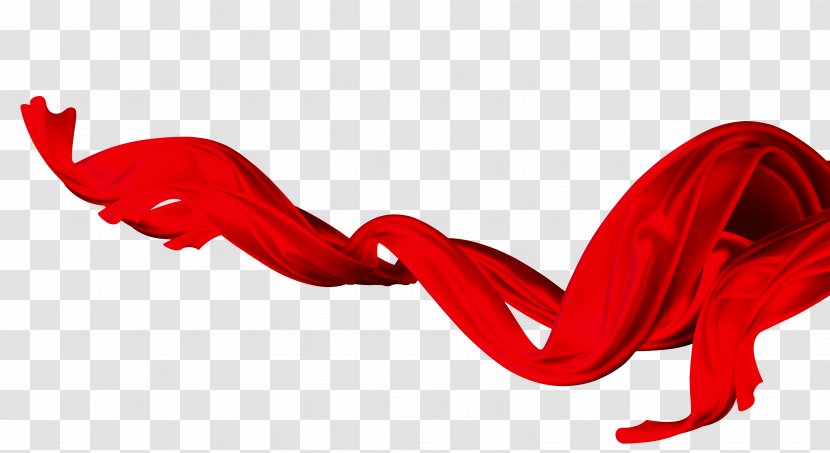 Red Ribbon, Ribbons, Streamers - Cartoon - Flower Transparent PNG
