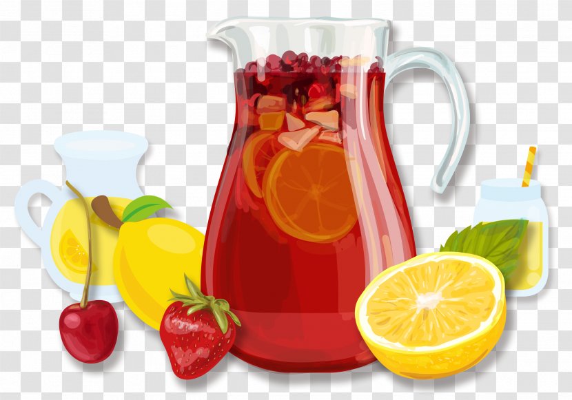 Sangria Juice Cocktail Fizzy Drinks Non-alcoholic Mixed Drink - Nonalcoholic - Fruit Transparent PNG