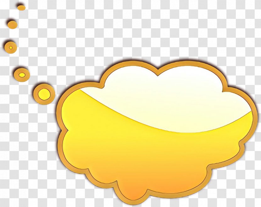 Thought Cloud - Heart Yellow Transparent PNG