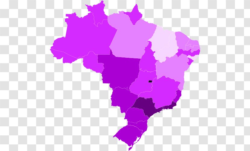 Regions Of Brazil Vector Map Royalty-free - Capita Transparent PNG