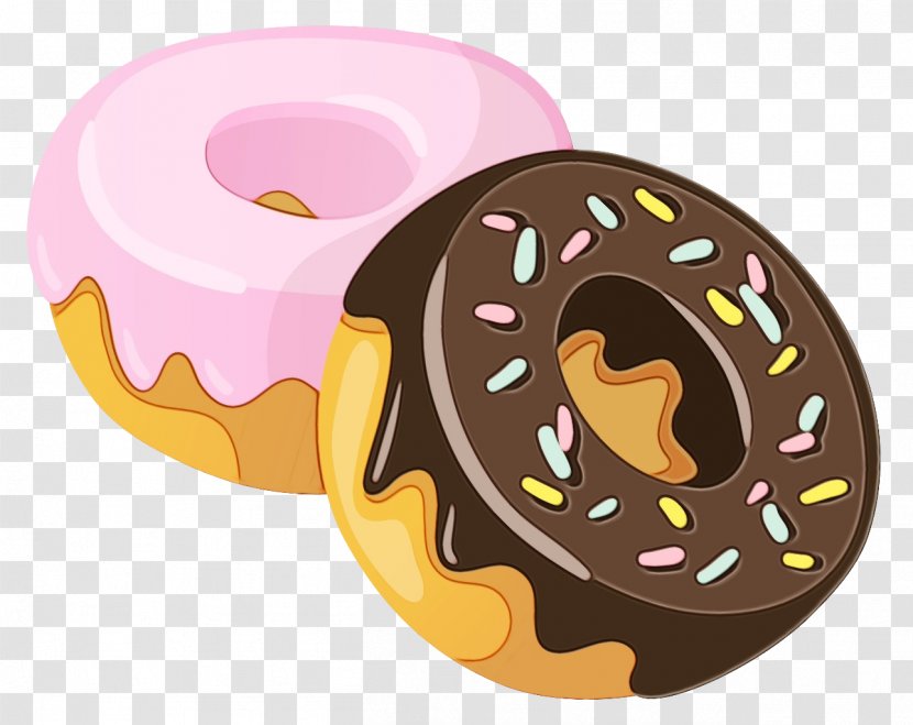 Chocolate Cartoon - Coffee And Doughnuts - Snack Cuisine Transparent PNG