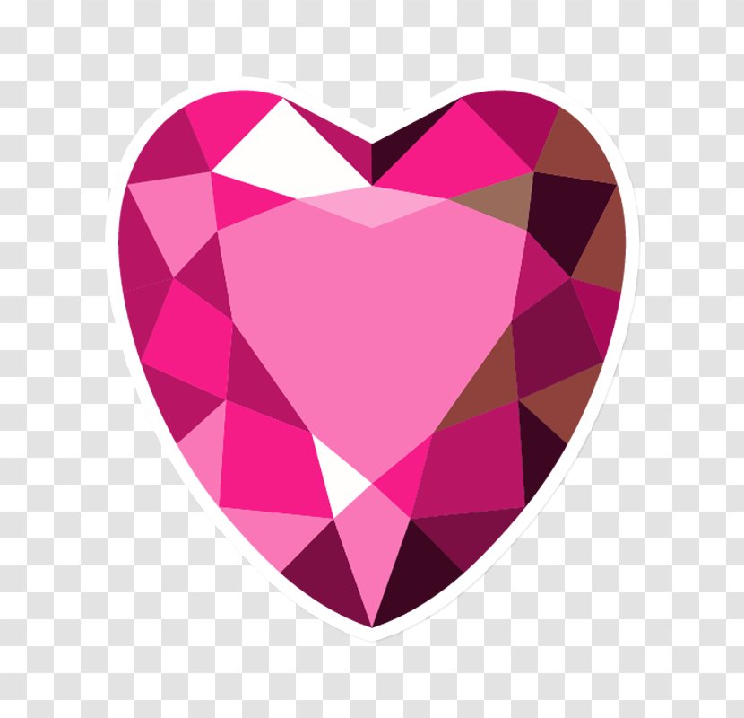 Pink M Heart - Diamond Transparent PNG