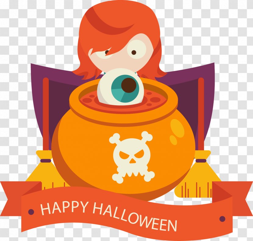 Halloween Jack-o'-lantern Party Icon - Text - Creative Label Vector Material Transparent PNG