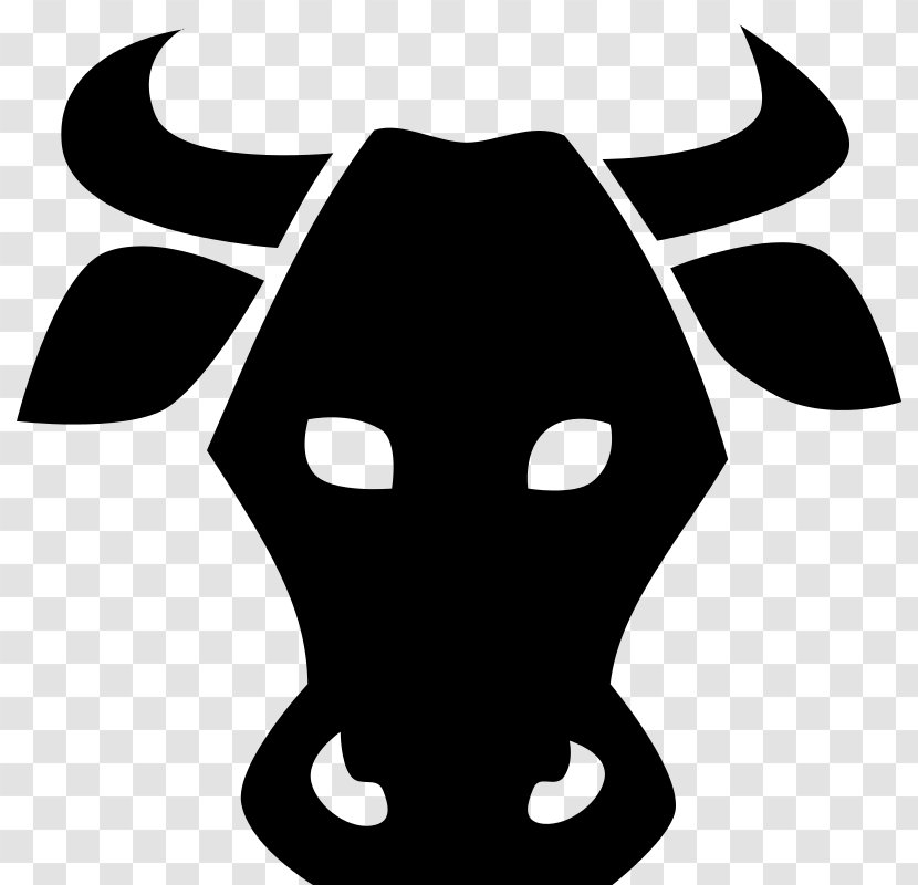 Cattle Ox Clip Art - Black And White - Silhouette Transparent PNG