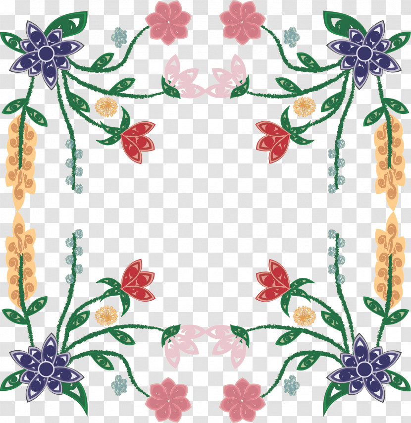 Flower Rectangle Frame Floral Rectangle Frame Transparent PNG