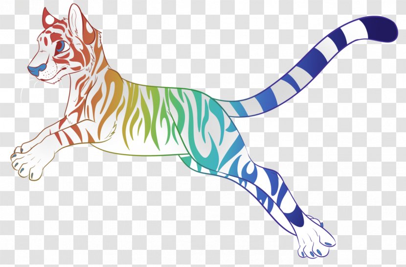 Cat Tiger Felidae Color Clip Art - Carnivoran - Rainbow Transparent PNG