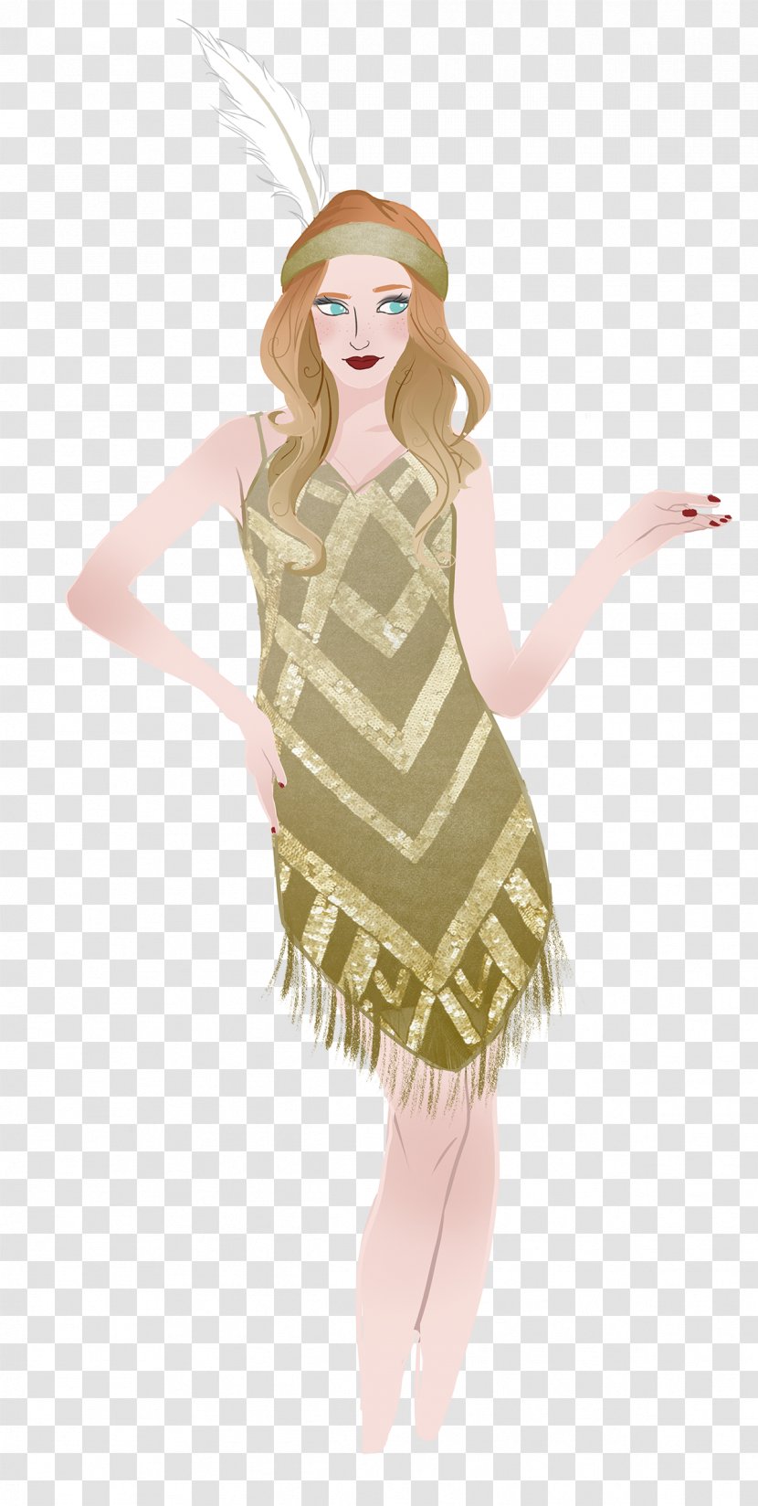 1920s Flapper Woman - Frame Transparent PNG