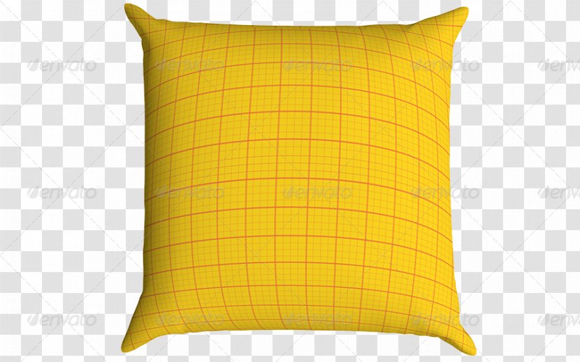 Throw Pillows Cushion Mockup - Yellow - Pillow Transparent PNG