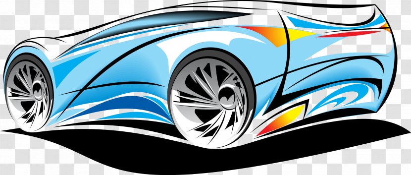 Sports Car Vector Motors Corporation Clip Art - Electric Blue - Cartoon Elements Transparent PNG